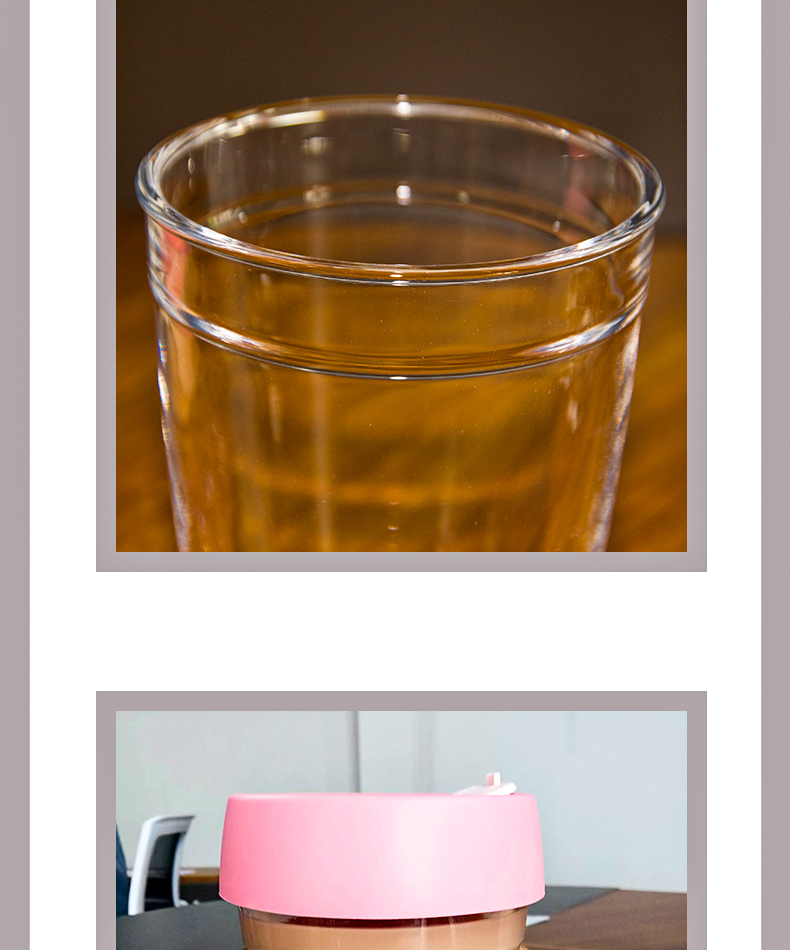 高颜值玻璃咖啡杯 ins风软木套隔热水杯便携随手咖啡杯批发厂家(图12)